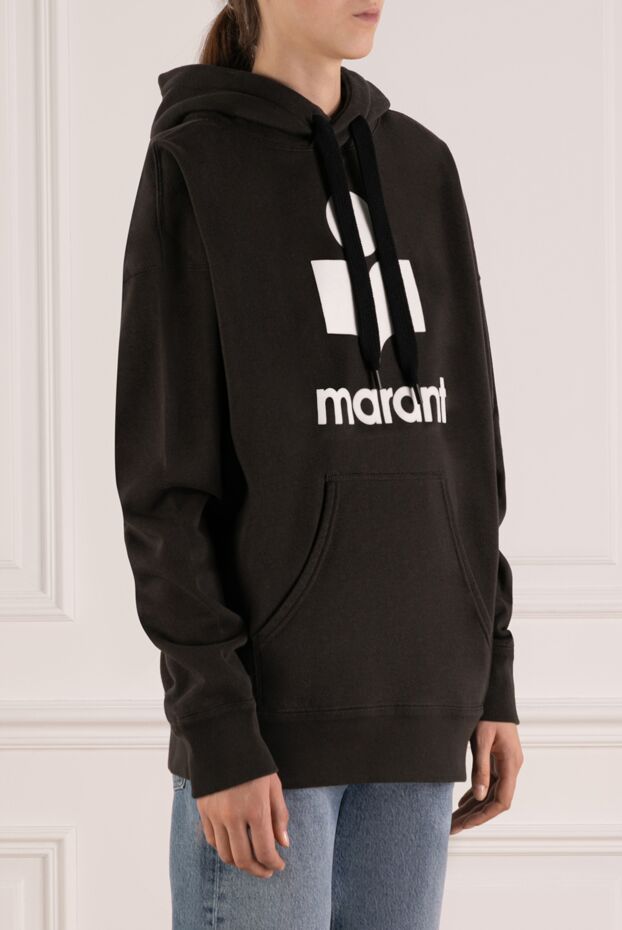 Isabel Marant women's gray oversized hoodie with a white logo 180626 - photo 3