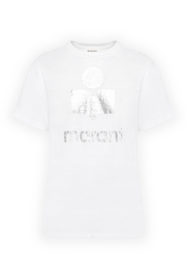 Isabel Marant women's white linen t-shirt with metallic print 180629 - photo 1