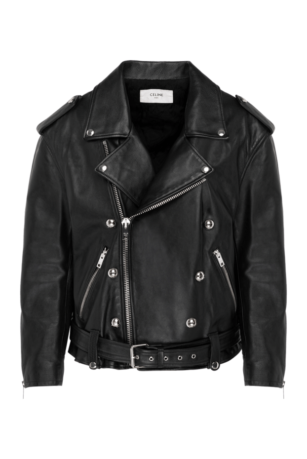 Celine women's casual calfskin biker jacket black 180655 - photo 1