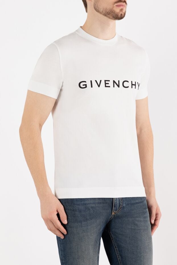 Givenchy men's basic white t-shirt with a straight fit and logo 180687 - photo 3