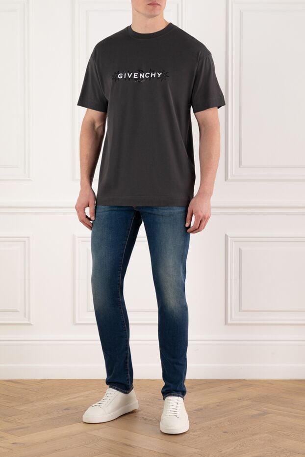Givenchy gray men's cotton t-shirt with logo 180688 - photo 2