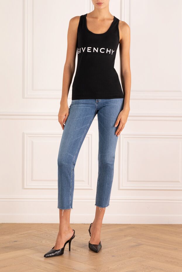 Givenchy women's black top with a brand logo on the front 180692 - photo 2