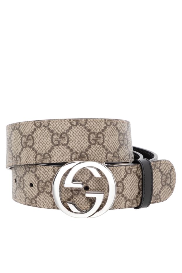 Gucci двосторонній шкіряний ремінь з культовою пряжкою в сріблястому тоні 180705 - фото 1