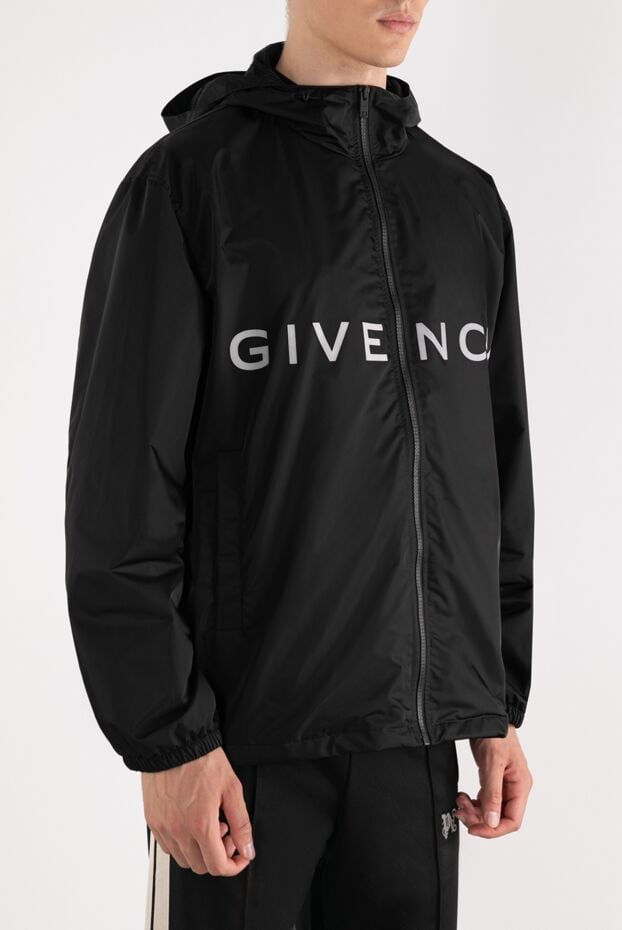 Givenchy hooded jacket for men black with a large logo 180719 - photo 3