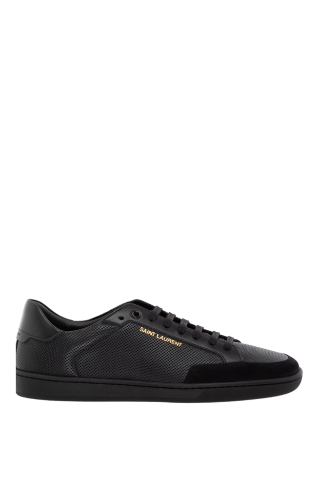 Saint Laurent men's leather snickers made of perforated leather black 180780 - photo 1