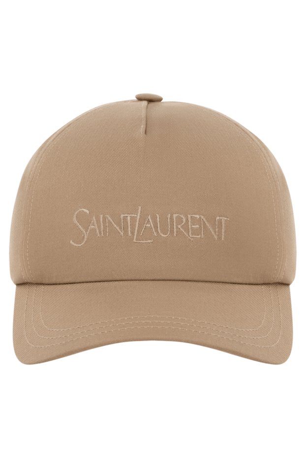 Saint Laurent men's beige cap made of cotton and linen 180781 - photo 1