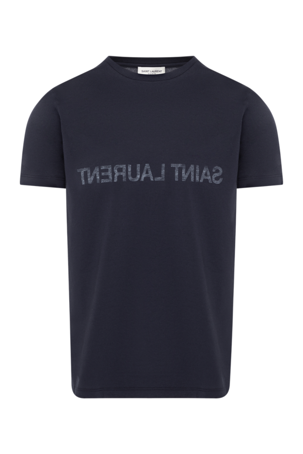 Saint Laurent men's basic black cotton t-shirt with a subtle logo 180782 - photo 1