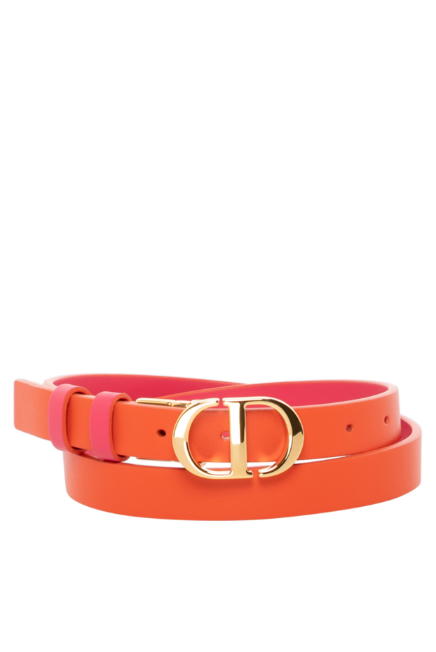 Dior women's orange belt made of genuine leather 180794 - photo 1