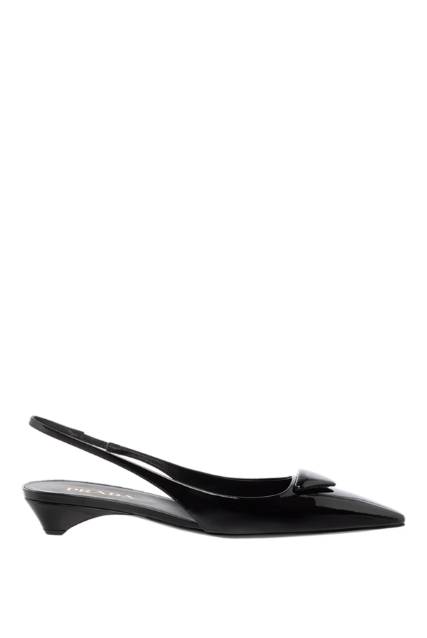 Prada black leather sandals with logo on the heel 180804 - photo 1