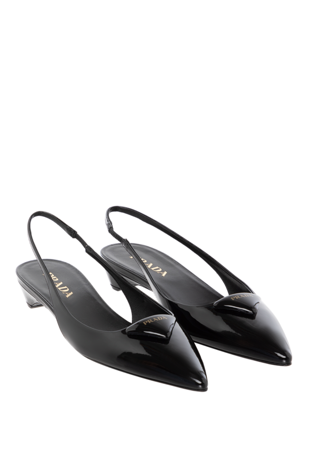 Prada black leather sandals with logo on the heel 180804 - photo 3