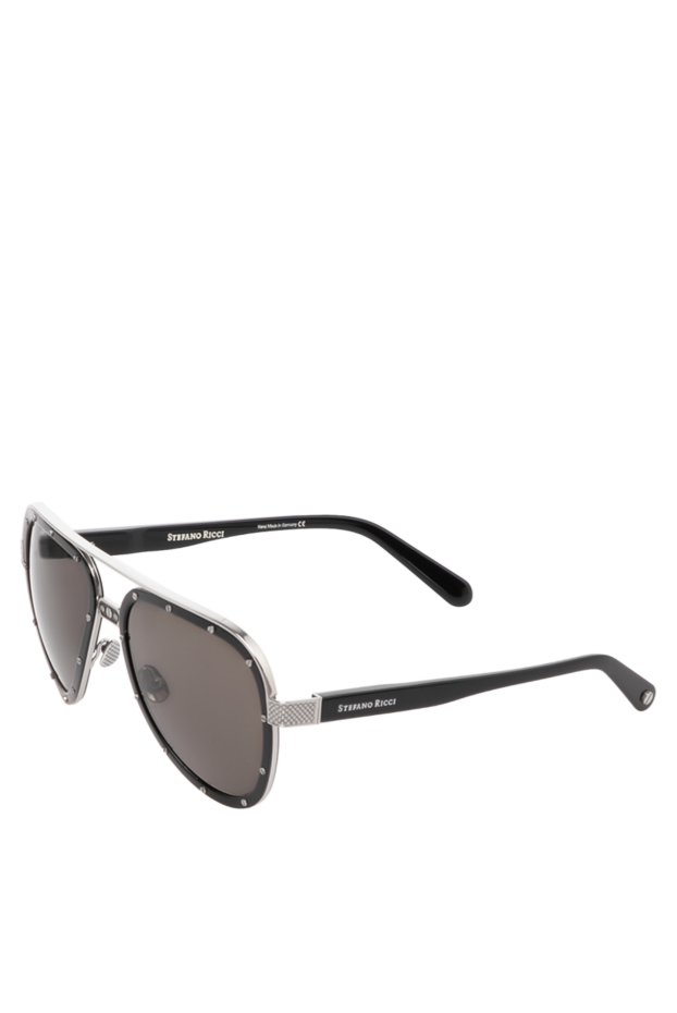 Stefano Ricci aviator sunglasses in a combined silver and black frame with dark solid-color lenses 180880 - photo 3