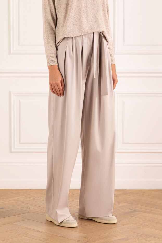 Fleur de Paris wide leg trousers for women with belt clips 181054 - photo 3
