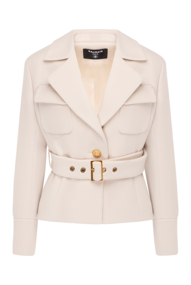 Balmain women's beige jacket made of wool and cashmere 181132 - photo 1