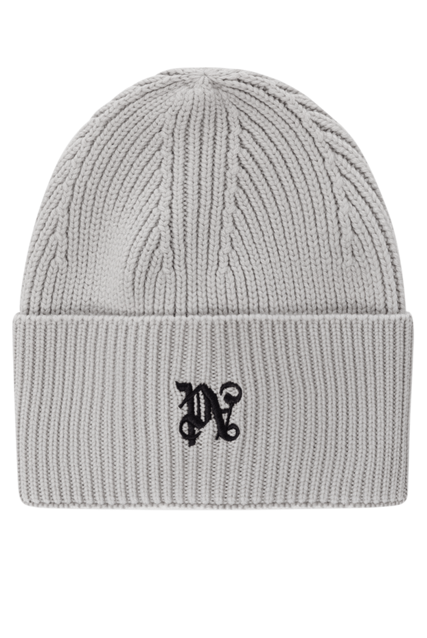 Palm Angels gray women's woolen hat with logo 181142 - photo 1