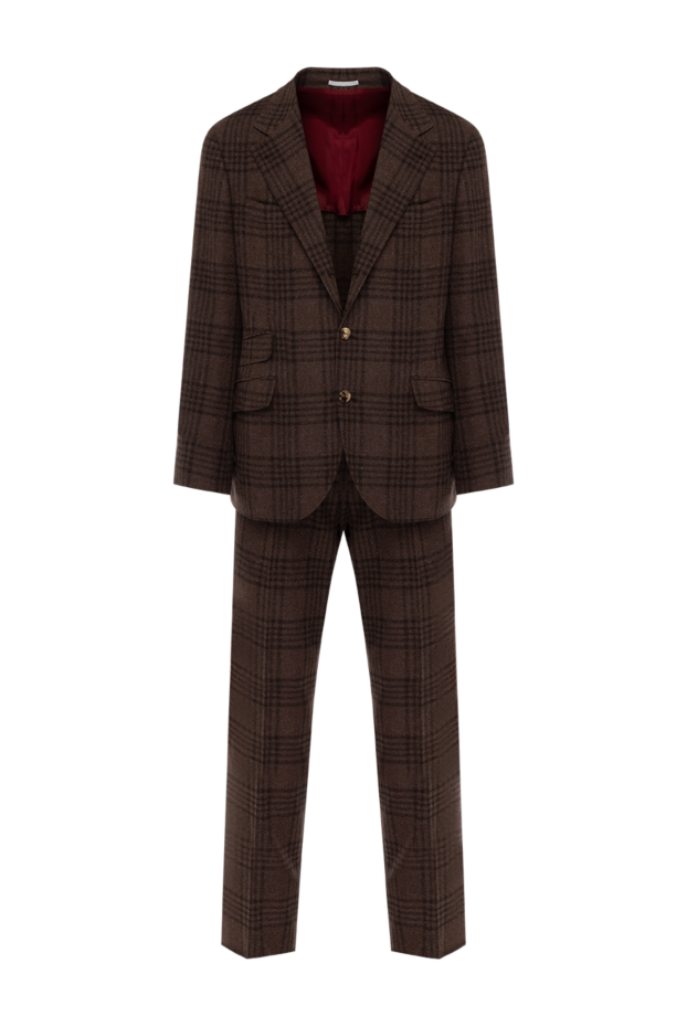 Brunello Cucinelli костюм чоловічий коричневий у клітку 181149 - фото 1