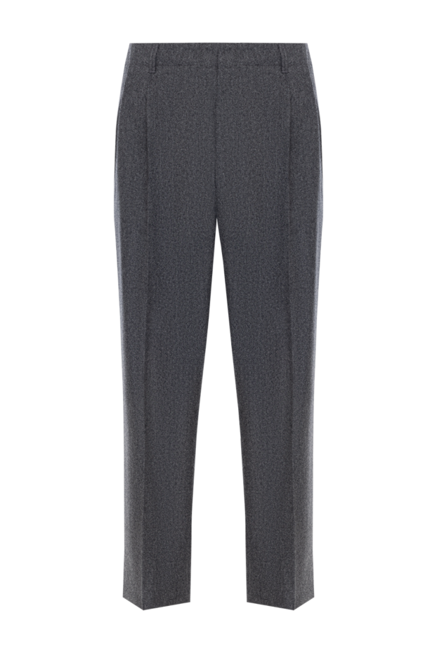 Brunello Cucinelli штани чоловічі класичні вовняні сірі 181151 - фото 1