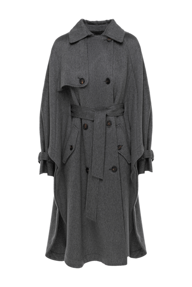 Brunello Cucinelli women's gray cashmere trench coat with belt 181177 - photo 1