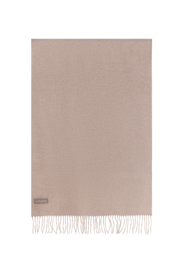 Women's scarf with fringed silk brown - photo 1