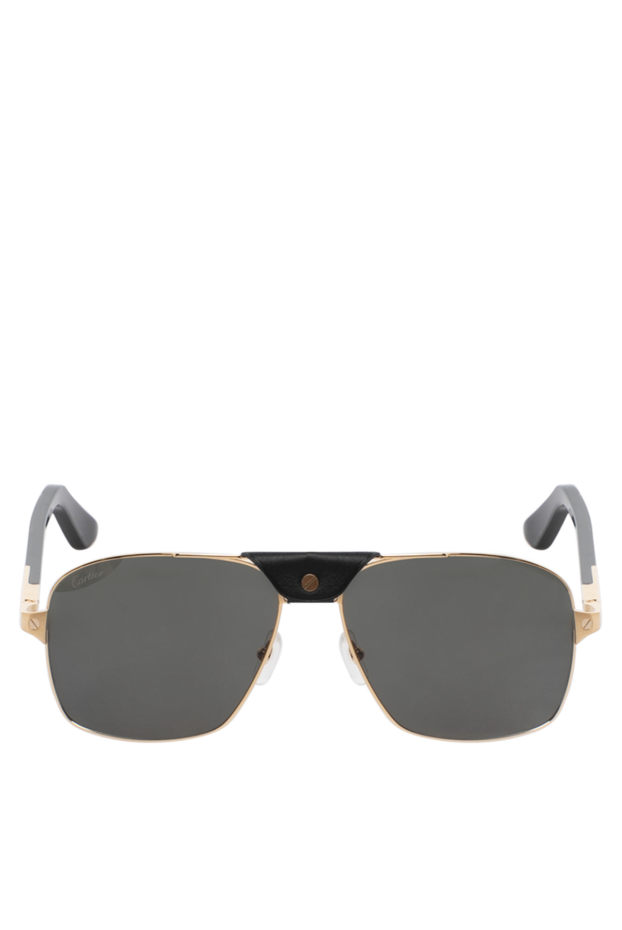 Cartier сонцезахисні чоловічі окуляри santos із титану жовті 181235 - фото 1