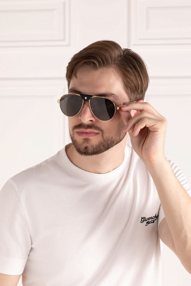 Cartier авіатори в золотистій оправі з чорними дужками та затемненими лінзами. 181261 - фото 3