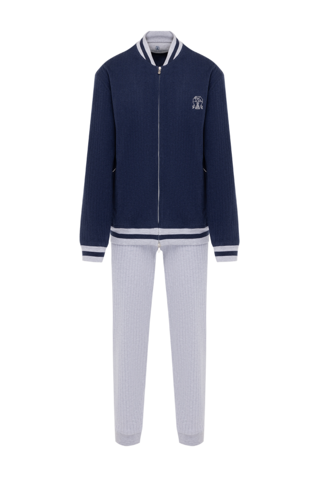 Brunello Cucinelli костюм прогулянковий чоловічий синій з логотипом 181264 - фото 1
