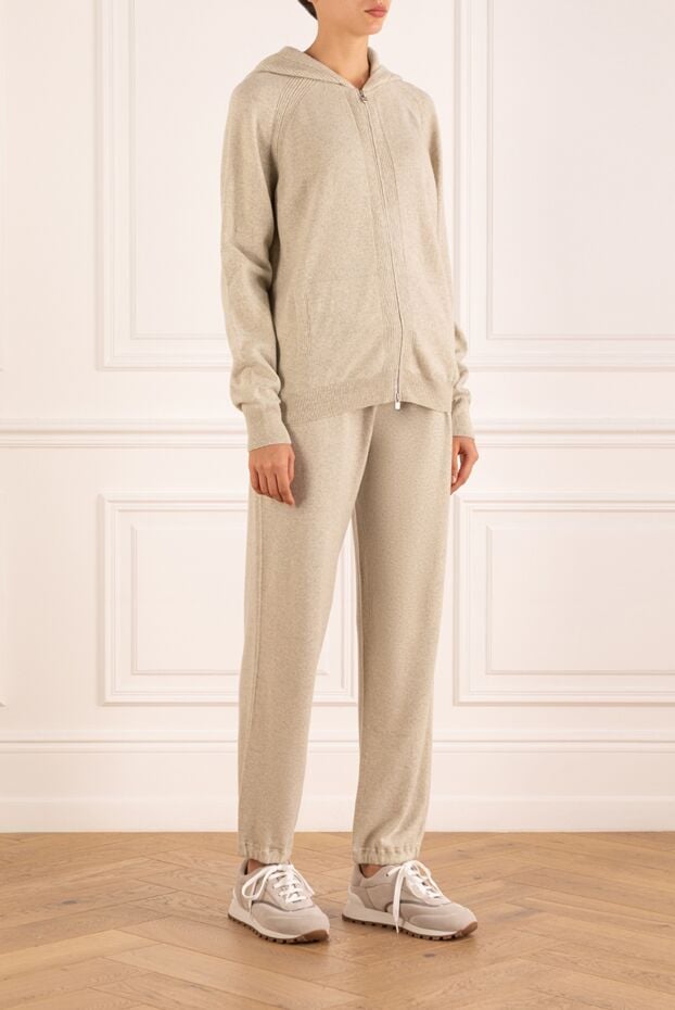 Loro Piana women's gray cashmere walking suit with ribbing 181282 - photo 3