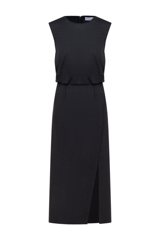 Brunello Cucinelli women's gray wool maxi dress 183862 - photo 1