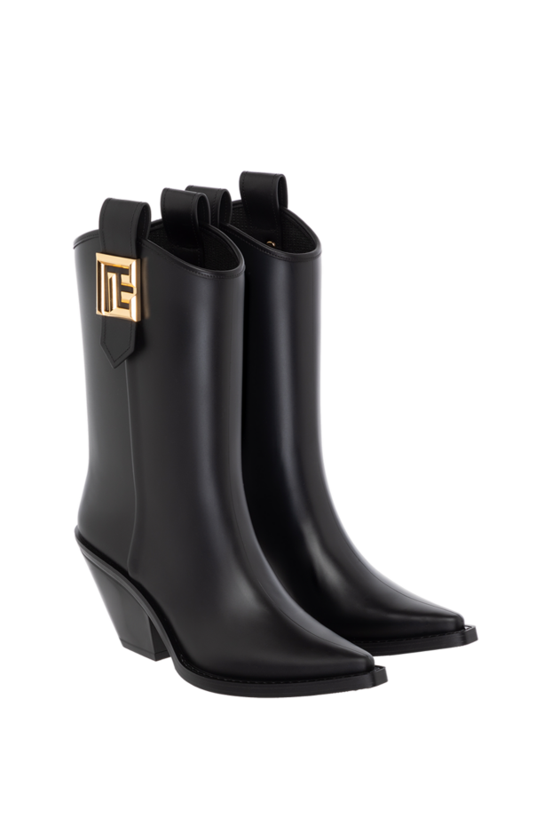 Balmain ботильоны женские черные резиновые с логотипом 184546 - фото 3