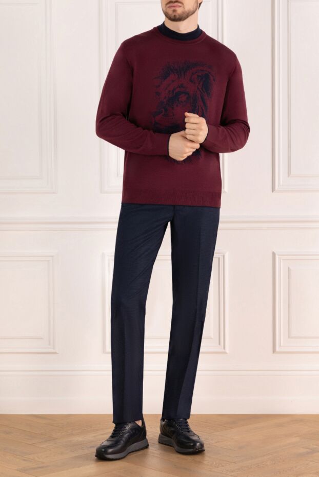 Stefano Ricci blue cotton chinos with creases and belt loops 184680 - photo 2