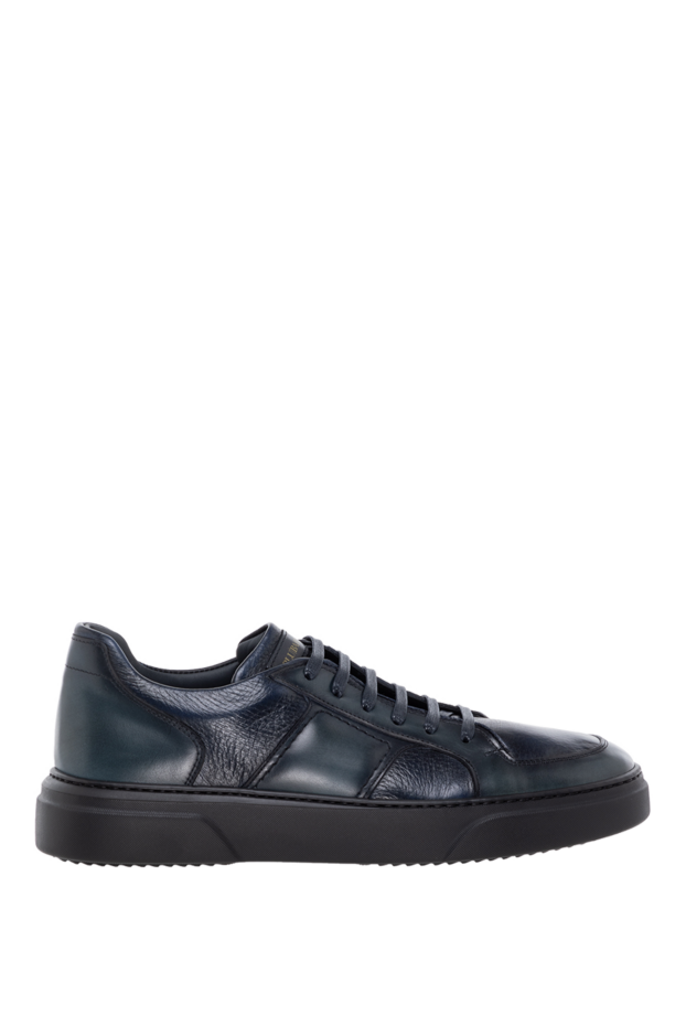 Barrett men's blue leather sneakers with fur 184704 - photo 1