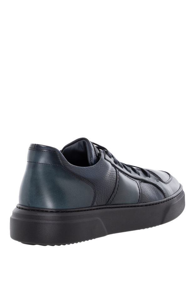 Barrett men's blue leather sneakers with fur 184704 - photo 3