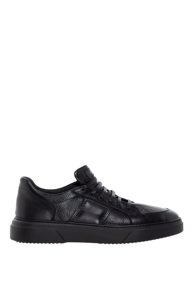 Barrett men's black leather sneakers with logo 184705 - photo 1