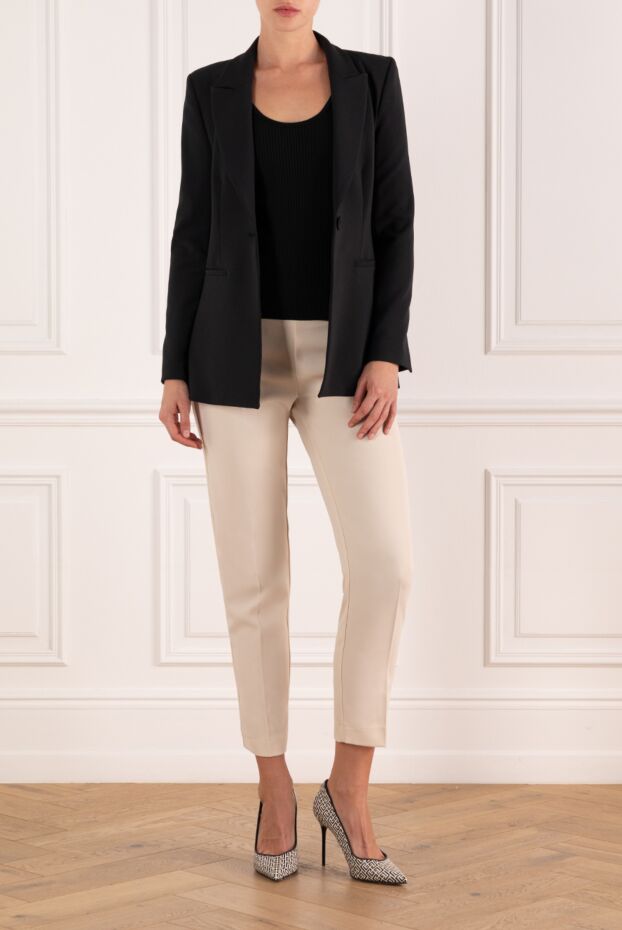 Fleur de Paris women's light-colored, tapered trousers, classic style 184712 - photo 2