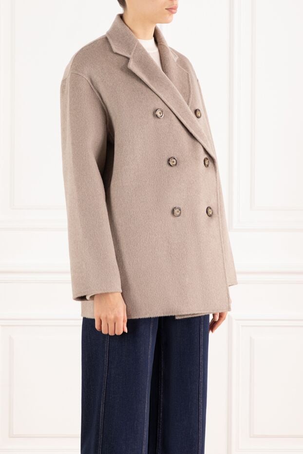 Fleur de Paris women's double-breasted beige coat with a loose fit. 184736 - photo 3