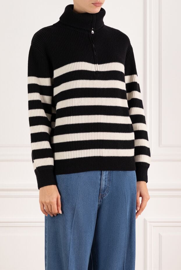 Fleur de Paris women's black striped wool jumper 184749 - photo 3