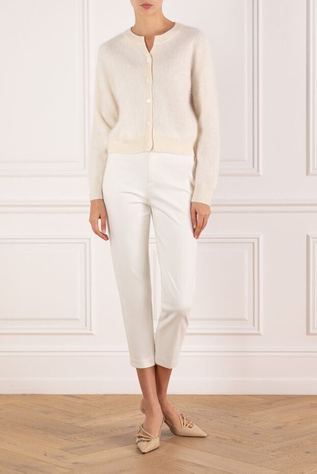 Fleur de Paris white cardigan for women made of cashmere 184752 - photo 2