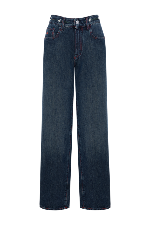 Jacob Cohen women's dark blue wide-leg jeans with red stitching 184786 - photo 1