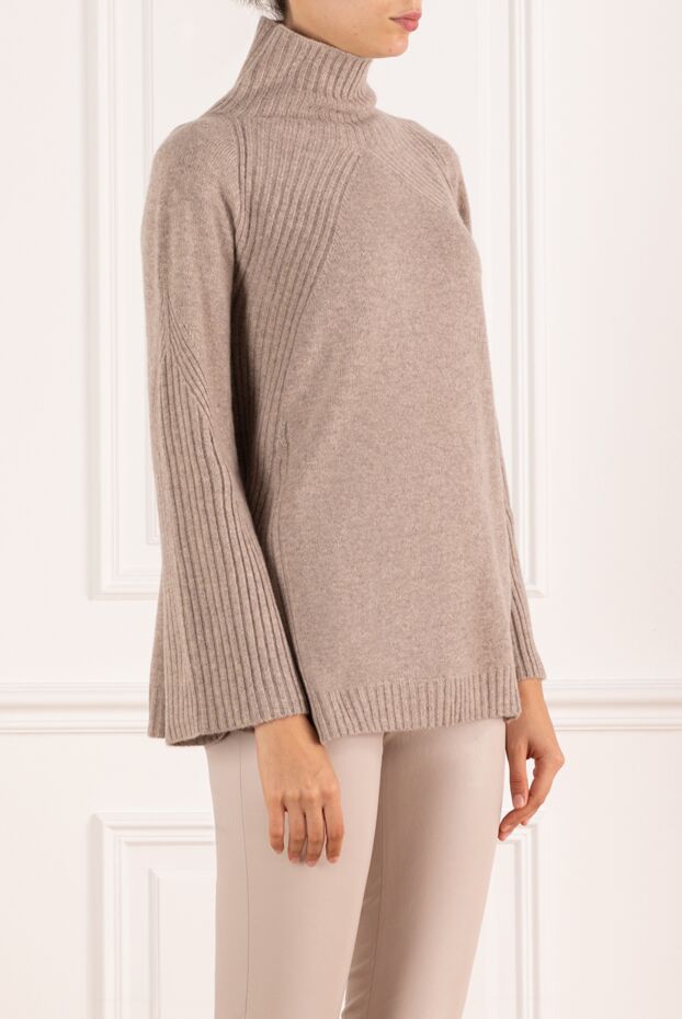 Max&Moi brown cashmere jumper for women in ribbed pattern 184805 - photo 3