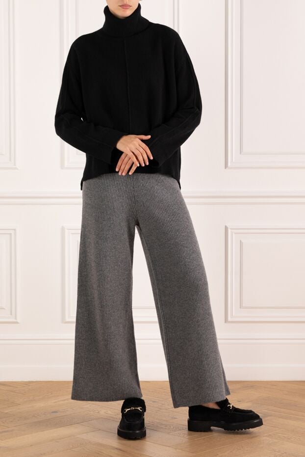 Max&Moi cashmere black turtleneck with soft fit and tight knit 184814 - photo 2