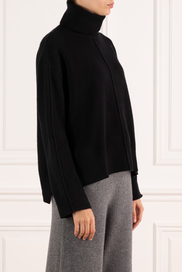Max&Moi cashmere black turtleneck with soft fit and tight knit 184814 - photo 3