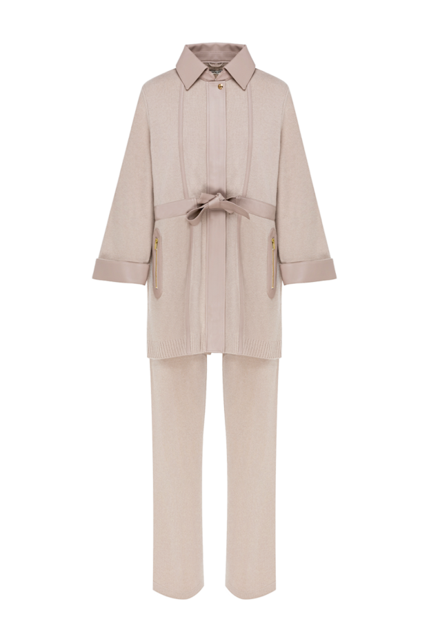 Max&Moi beige walking suit with contrasting leather stripes 184826 - photo 1