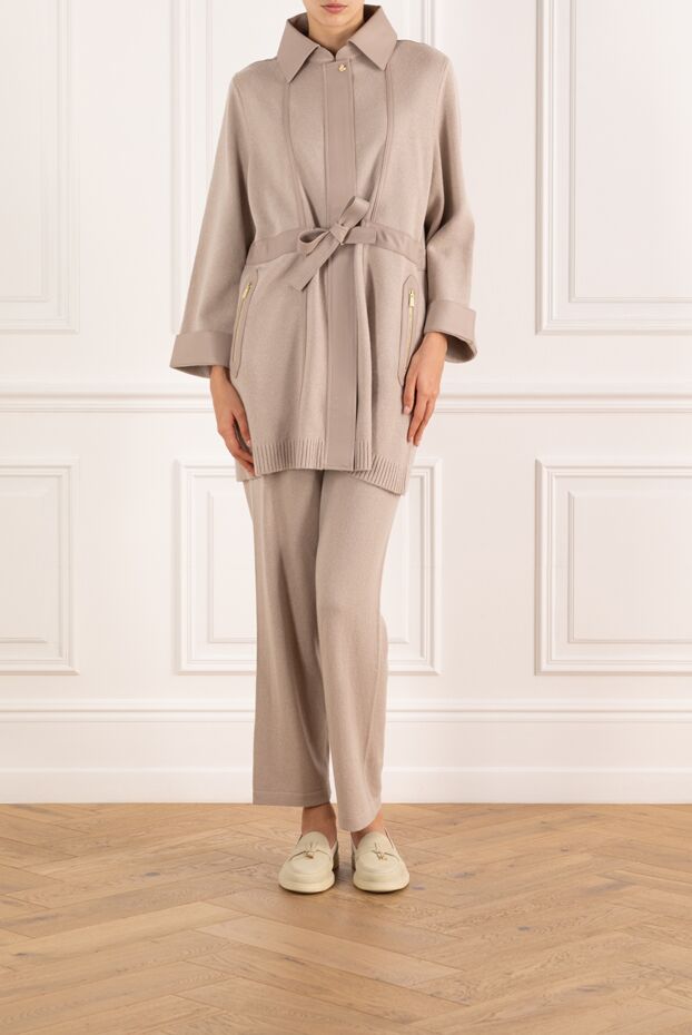 Max&Moi beige walking suit with contrasting leather stripes 184826 - photo 2