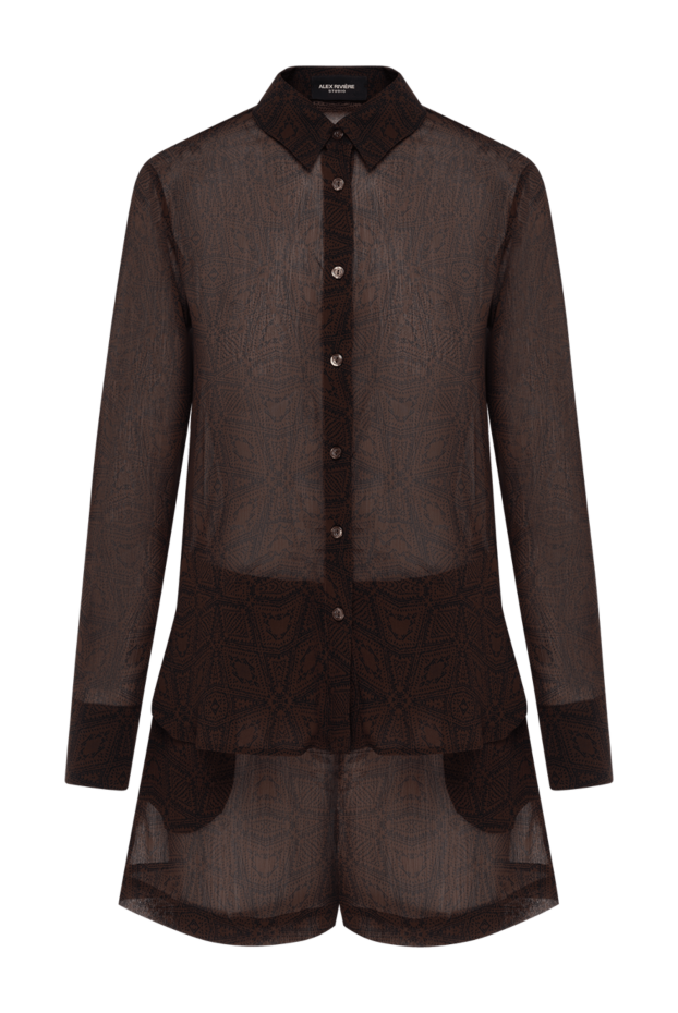 Women's transparent suit with shorts brown - photo 1