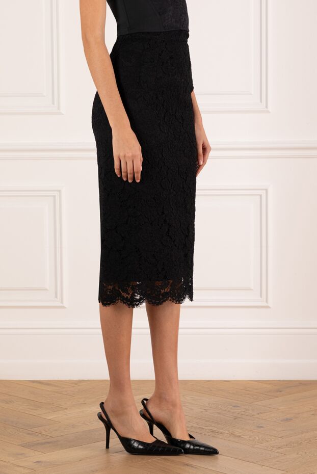 Dolce & Gabbana elastic lace midi skirt black 184871 - photo 3