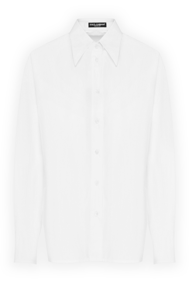 Dolce & Gabbana women's white cotton oversized shirt with a classic collar 184873 - photo 1