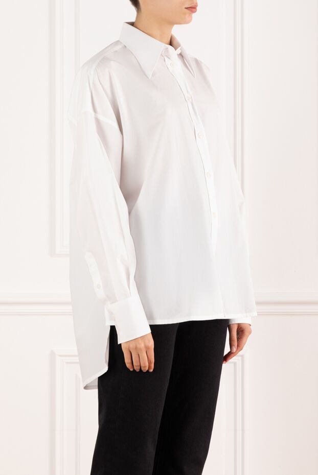 Dolce & Gabbana women's white cotton oversized shirt with a classic collar 184873 - photo 3
