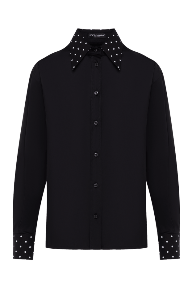 Dolce & Gabbana black women's shirt with polka dot collar 184874 - photo 1