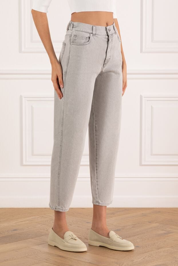 Panicale gray jeans with soft wash effect and high waist 184886 - photo 3