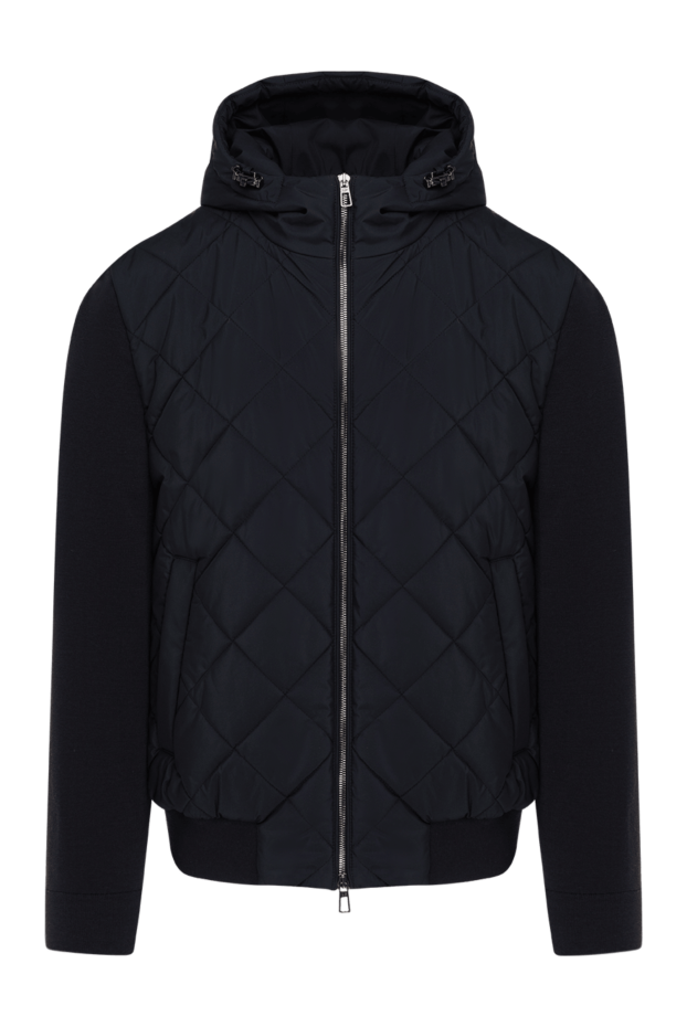 Loro Piana men's blue quilted jacket with a hood and knitted sleeves 184915 - photo 1