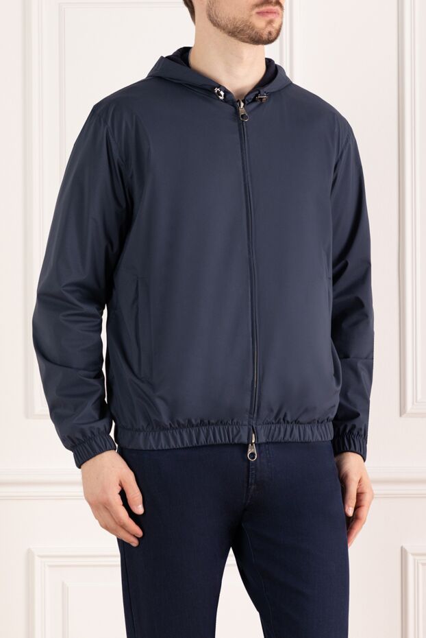 Loro Piana nylon jacket men's short blue 184917 - photo 3